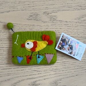 Wild Woolies felt coin purse by HAMRO, 100% Wool